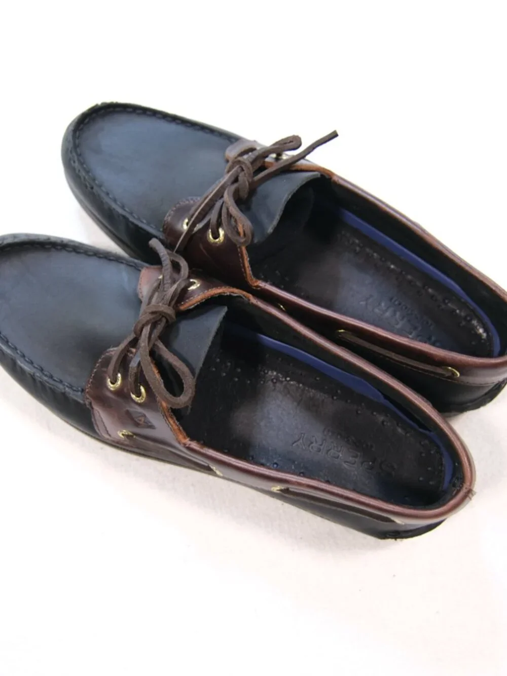 Sperry Top-Sider Authentic Original Boat Shoes two-tone black brown leather